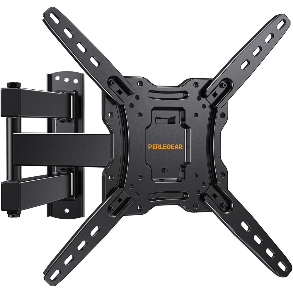 Perlegear Full Motion TV Wall Mount for 26-55 inch Flat or Curved TVs, Wall M...