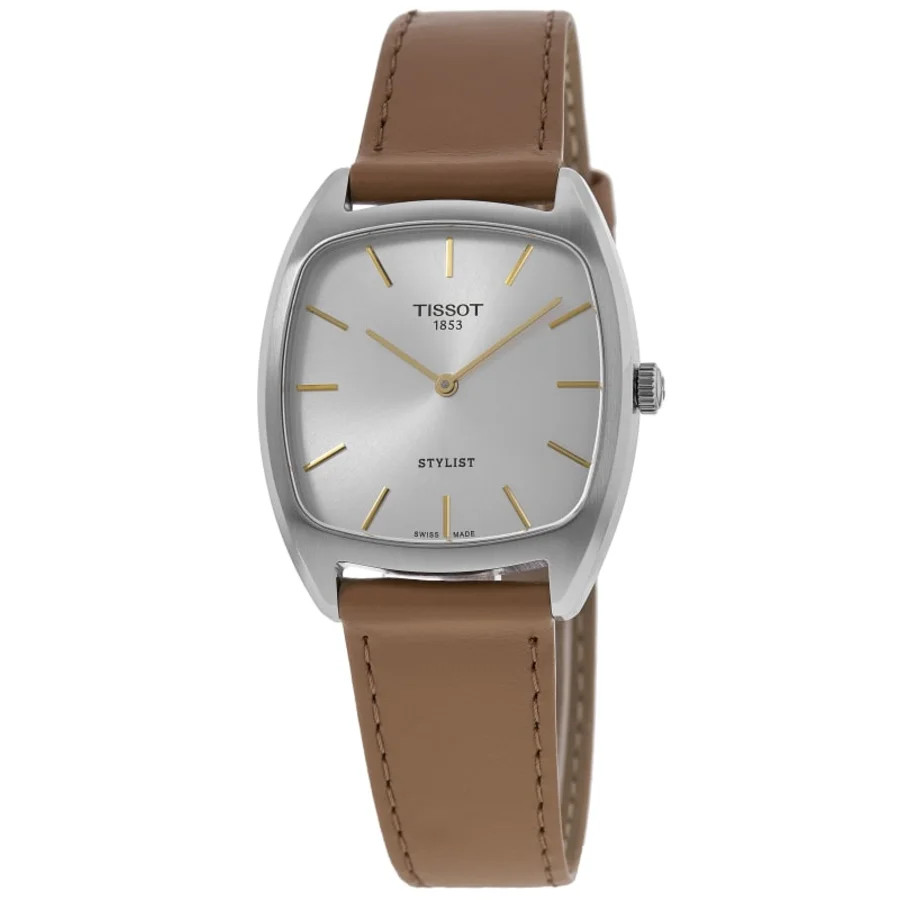 New Tissot Stylist Quartz Silver Dial Leather Women's Watch T159.909.16.031.00