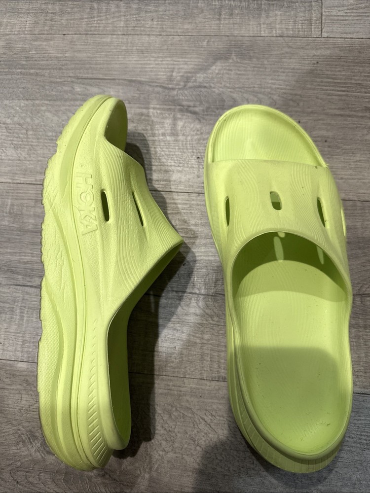 HOKA Ora Recovery Slide 3 Mens Size 9.5 No Box Yellow Slip-On Sandals