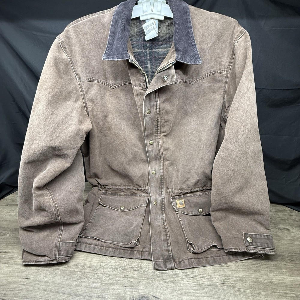 Carhartt Men's C52 CHT Brown 2XLT Blanket-Lined Canvas Work Jacket