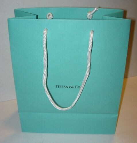 Authentic Tiffany & Co Medium Blue Jewelry Gift Bag 8x10x4 Original Shopping Packaging