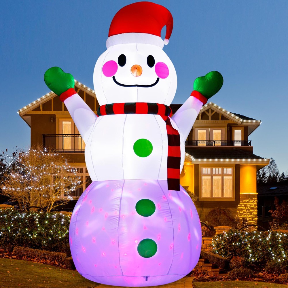 Lumiwind 10FT Christmas Inflatable Snowman Decoration, Blow Up Yard Decoratio...