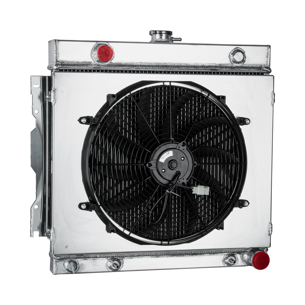4Row Radiator+Shroud Fan For 1970~79 Dodge D/W D100 D150 200 250 5.2/5.9L Truck