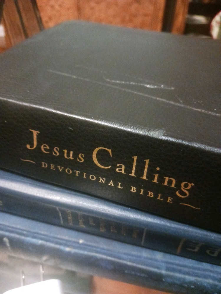 NKJV Jesus Calling Devotional Bible by Sarah Young in Black Leathersoft