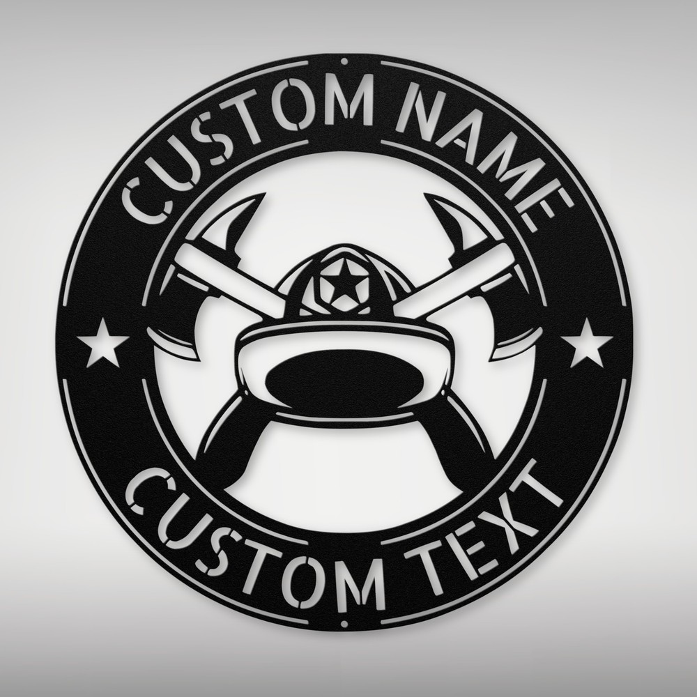 Personalized Firefighter Metal Wall Art Custom Fireman Sign For House Decor Gift