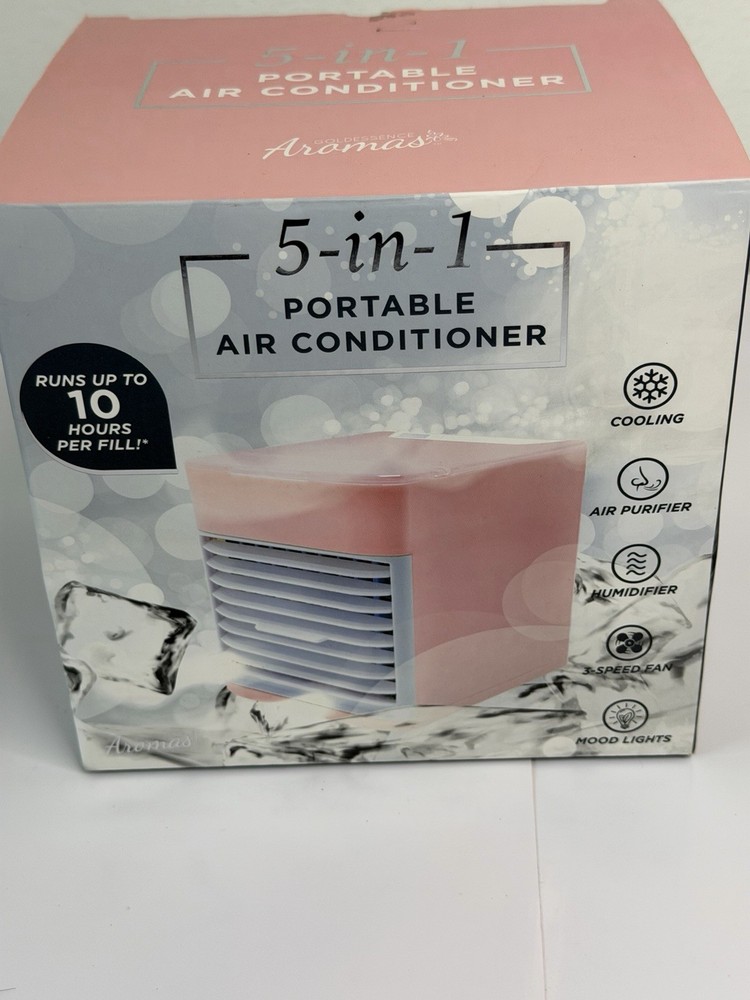 5-in-1 Portable Air Cooler Fan Humidifier USB Personal Desktop AC Pink