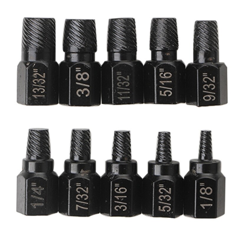 10pcs Heavy-Duty Screw & Bolt Extractor Set for Easy Removal