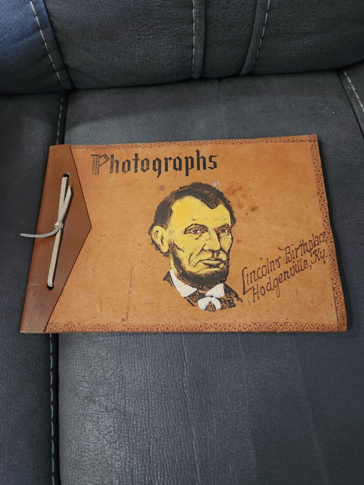 Vintage Leather Bound Empty Photo Album for Memories