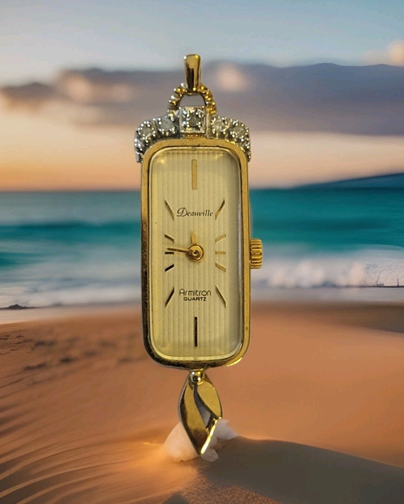 RARE FIND! VINTAGE Deauville Armitron Quartz Pendant Watch, Preloved,
