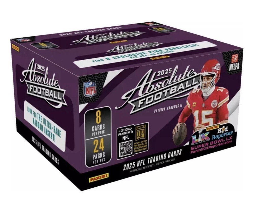2025 Absolute Football RETAIL COUNTER DISPLAY BOX - 24 PACKS - POSSIBLE KABOOM