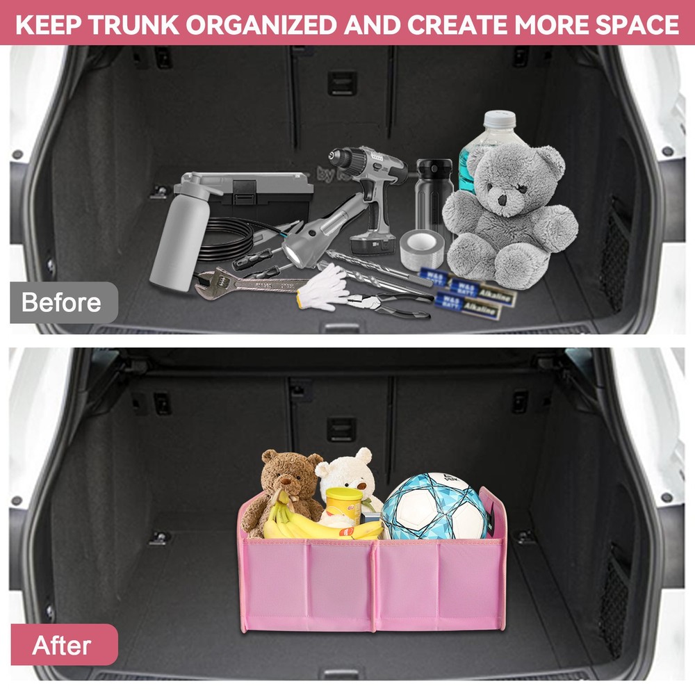 Trunk Cargo Organizer Foldable for Car Storage with  Reinforced Handles for Suv