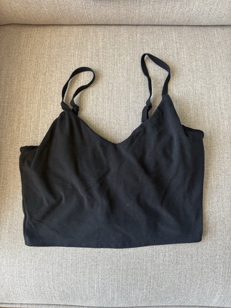 Athleta Women’s Elation V-Neck Crop Sports Top Black Without Padding - Size XS