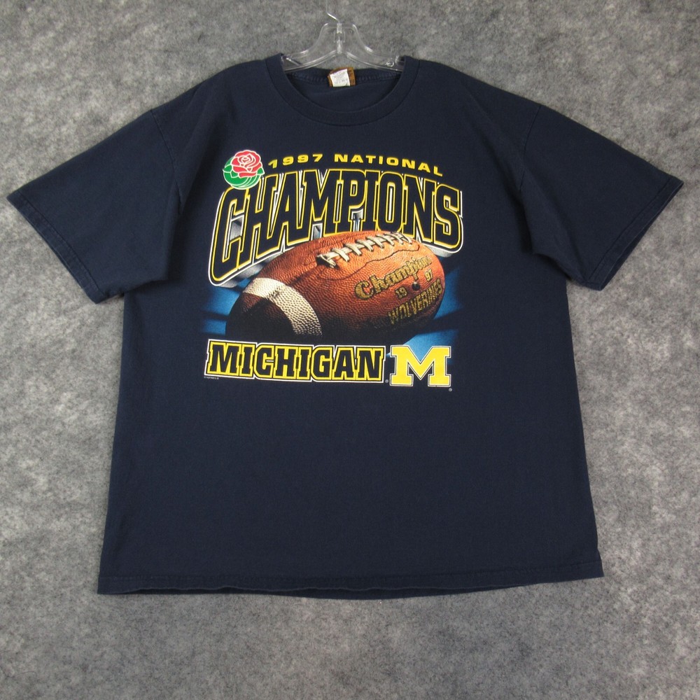 Vintage Michigan Wolverines Shirt Mens Extra Large Rosebowl 1997 National Champs