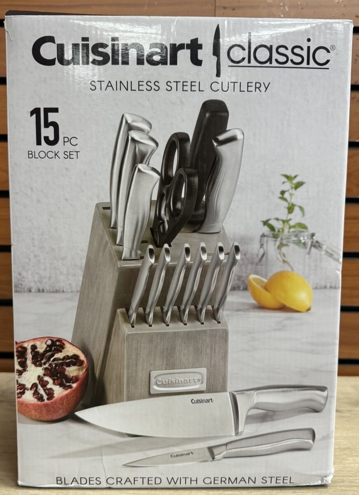 Cuisinart Classic 15pc Stainless Steel Knife Block Set - C77SS-15PT