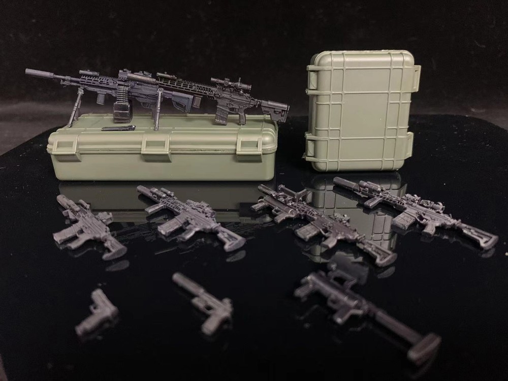 9PCS 1/18 Scale Model Gun Accessories Set for DIY Action Figures