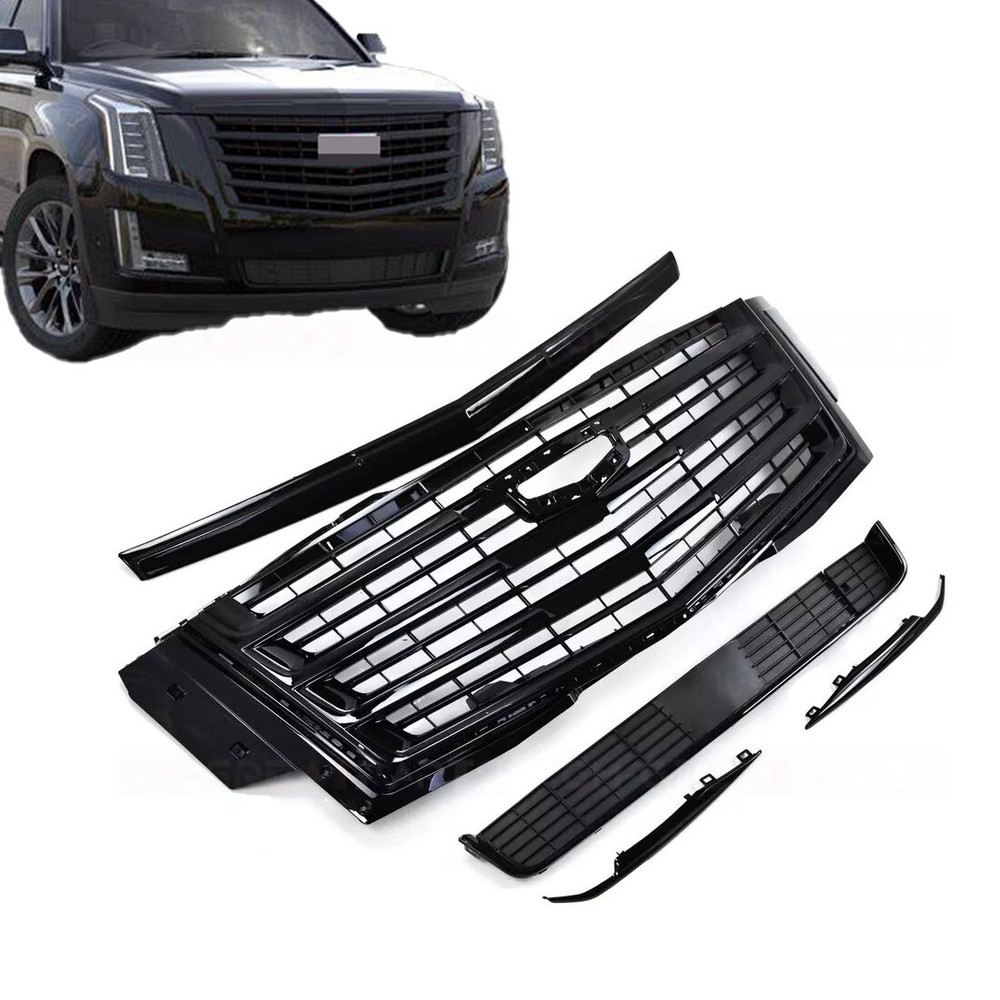Upper Grille Hood W/ Fog Light Molding Trim For 2015-2020 Cadillac Escalade US