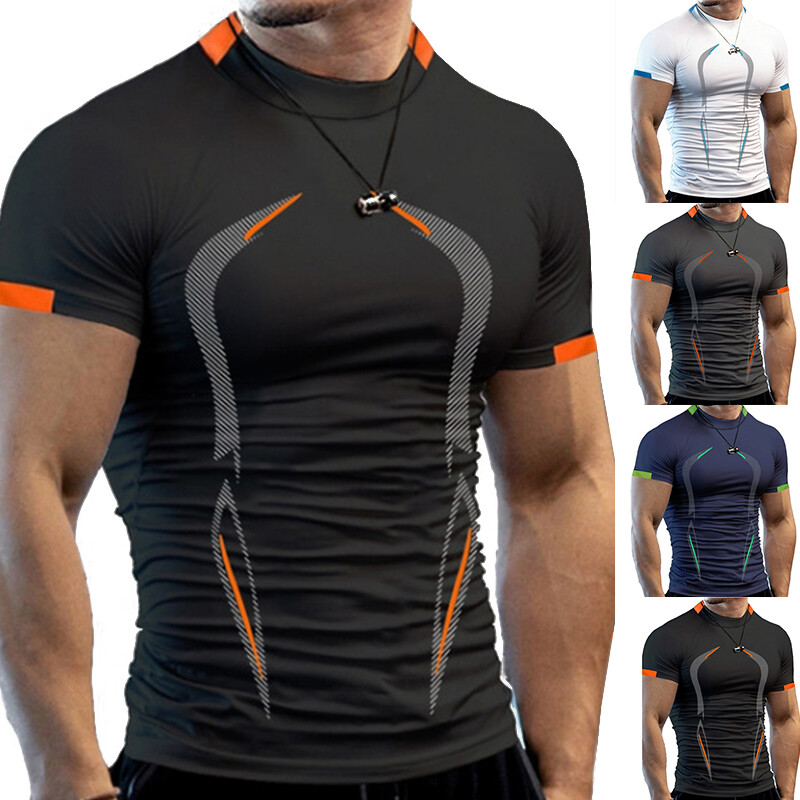 ❀Mens Short Sleeve T Shirt Sexy Muscle Clubwear Blouse Tops Tee