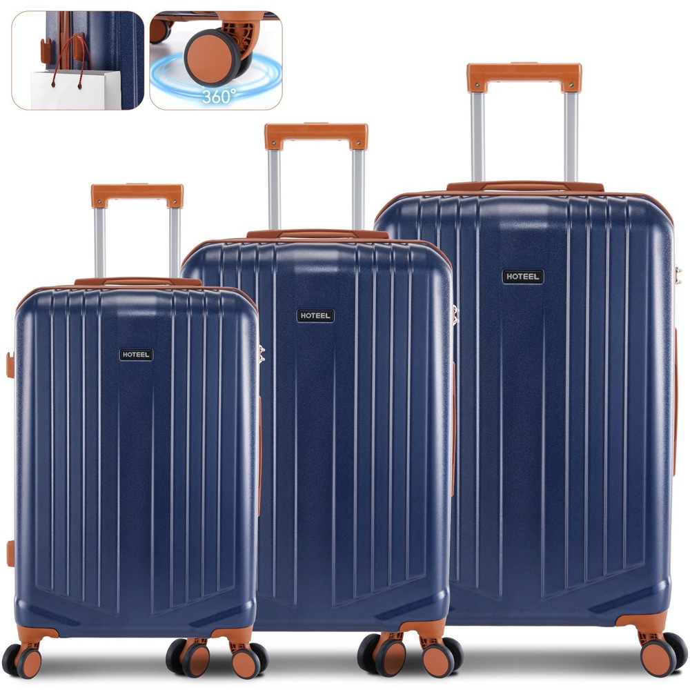 Luggage Sets,3 Piece Expandable Hard Shell Suitcase with Spinner Wheels+TSA Lock