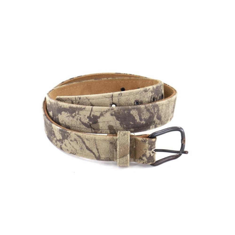 Camouflage Leather Belt Men's 38 Beige Casual Weekend Hunting Outdoor Rugged
