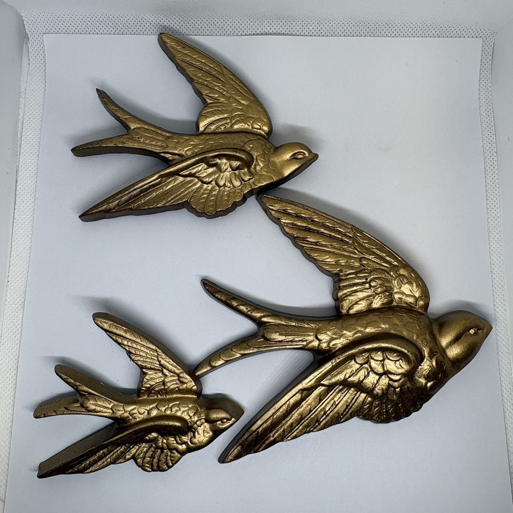 Set of 3 Vintage Burwood Birds Wall Hanging Plaques #2650 Made in USA 1983