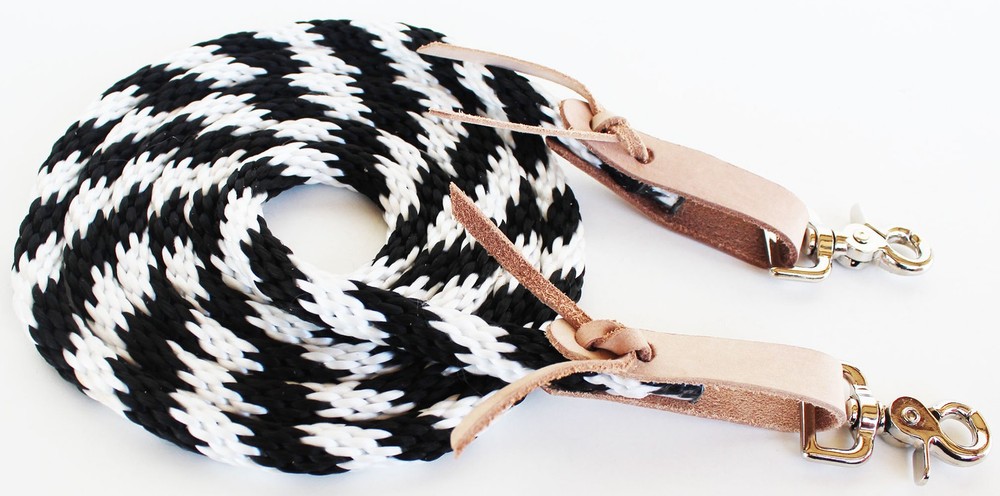 7ft Western Braided Nylon Horse Roping Reins for Barrel Racing 607498-501