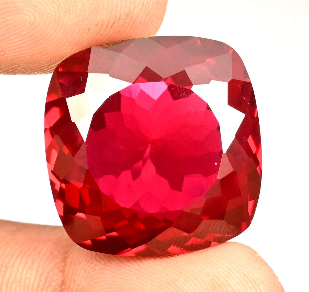 58.10 Ct Natural Mozambique Blood Red Ruby Cushion Certified Stunning Gemstone