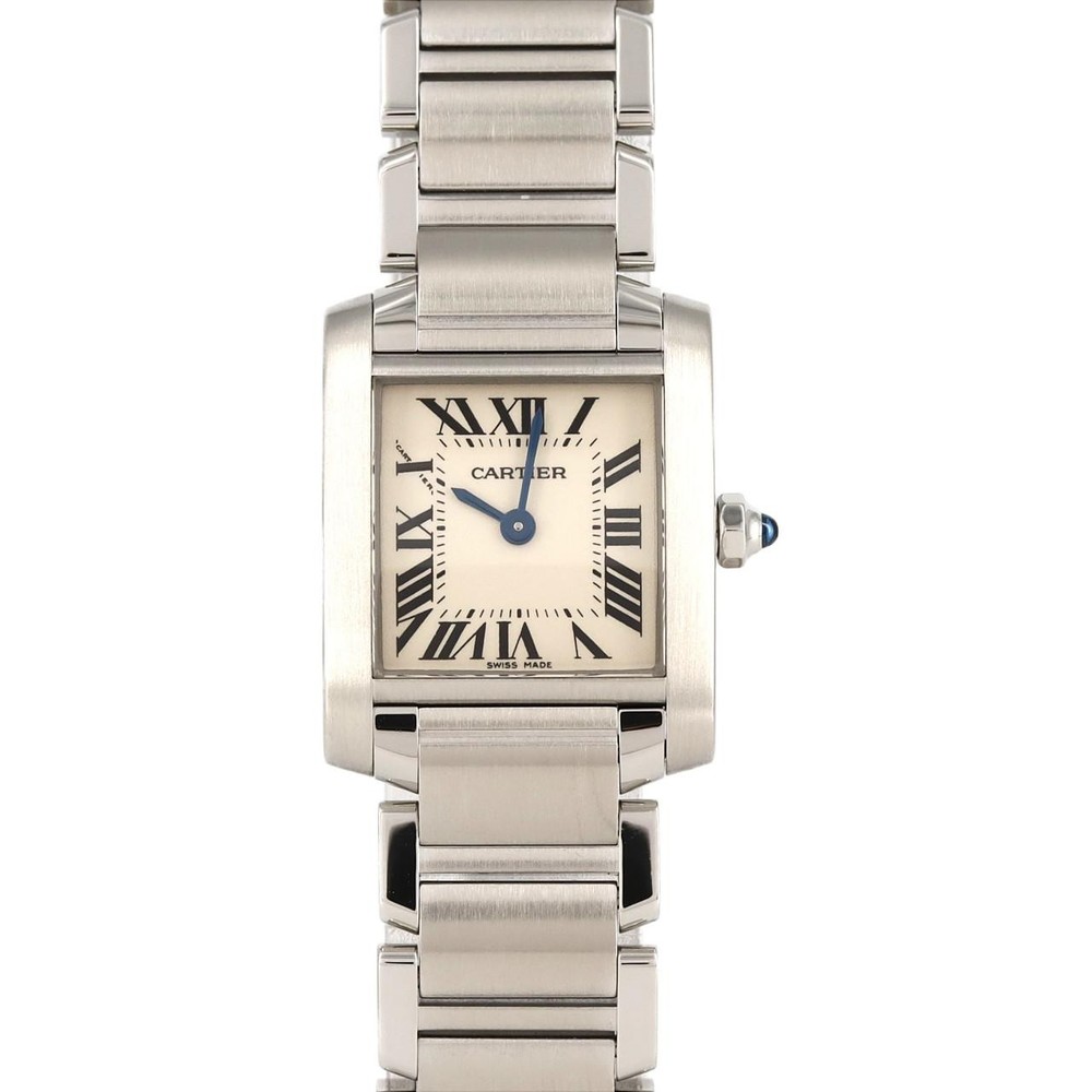 Authentic Cartier Tank Francaise SM W51008Q3 Stainless Steel Quartz Watch Ref 270-004-035-9813