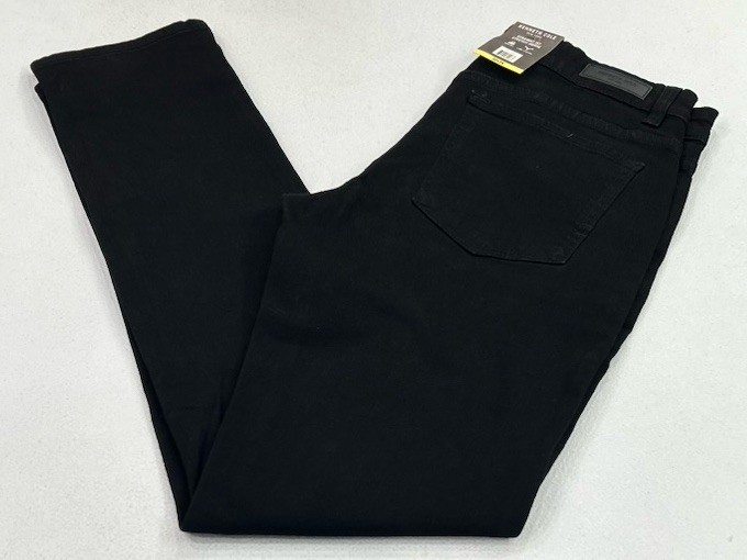 Kenneth Cole Men's Straight Fit Stretch Denim, Black, Size 32x34