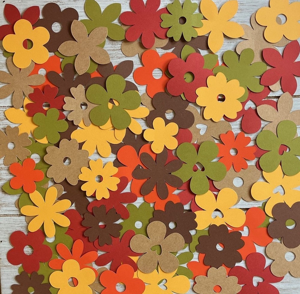 Fall Paper Flower Confetti table decorations Thanksgiving Birthday Party Decor