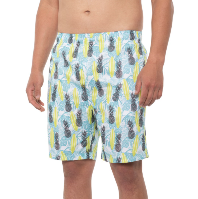 Laguna Swim Shorts Mens Medium GRN Long Board Volley Trunk Built In Brief New