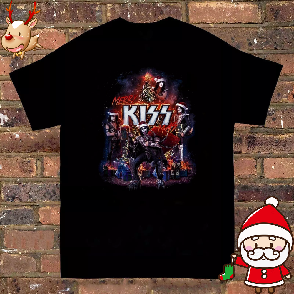 Merry Kissmas Band Black heavy Cotton All Size Shirt Gift For Fan TT1231