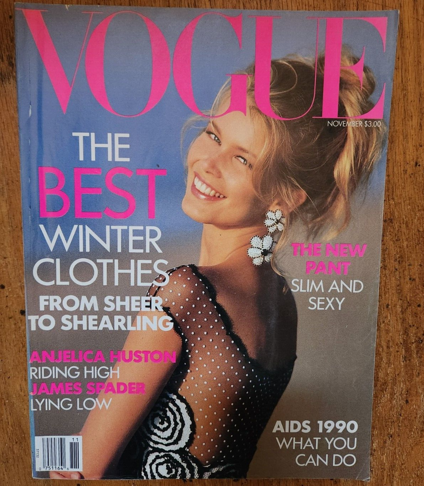 Vogue November 1990 Claudia Schiffer Hans Feurer Helmut Newton Herb Ritts