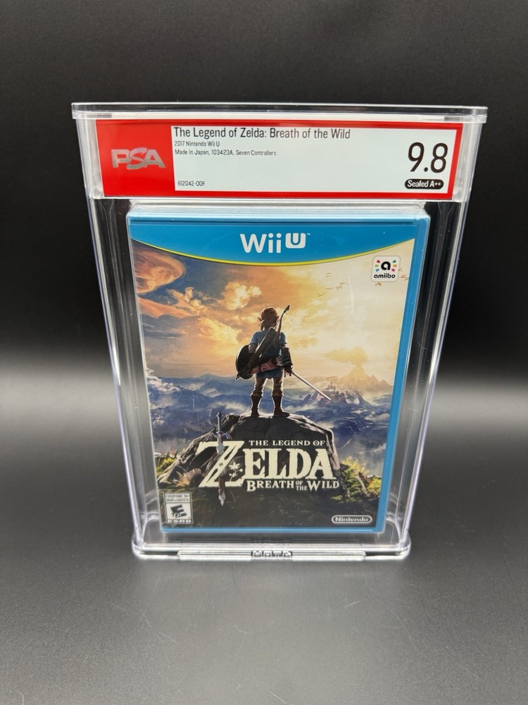 Zelda Breath of the Wild 7 Controllers Wii U PSA 9.8 A++ SEALED Wata Cgc Vga