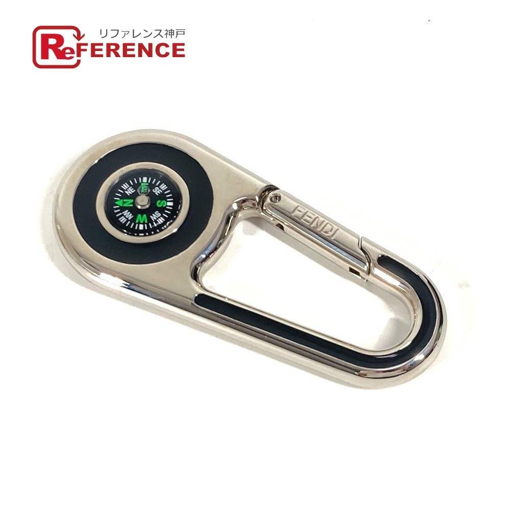 RARE FENDI logo compass carabiner bag charm keychain in excellent condition