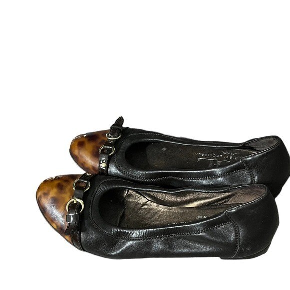 AGL Attilio Giusti Leomburni Brown Tortoise Toe Leather Flat 38.5 US 7.5
