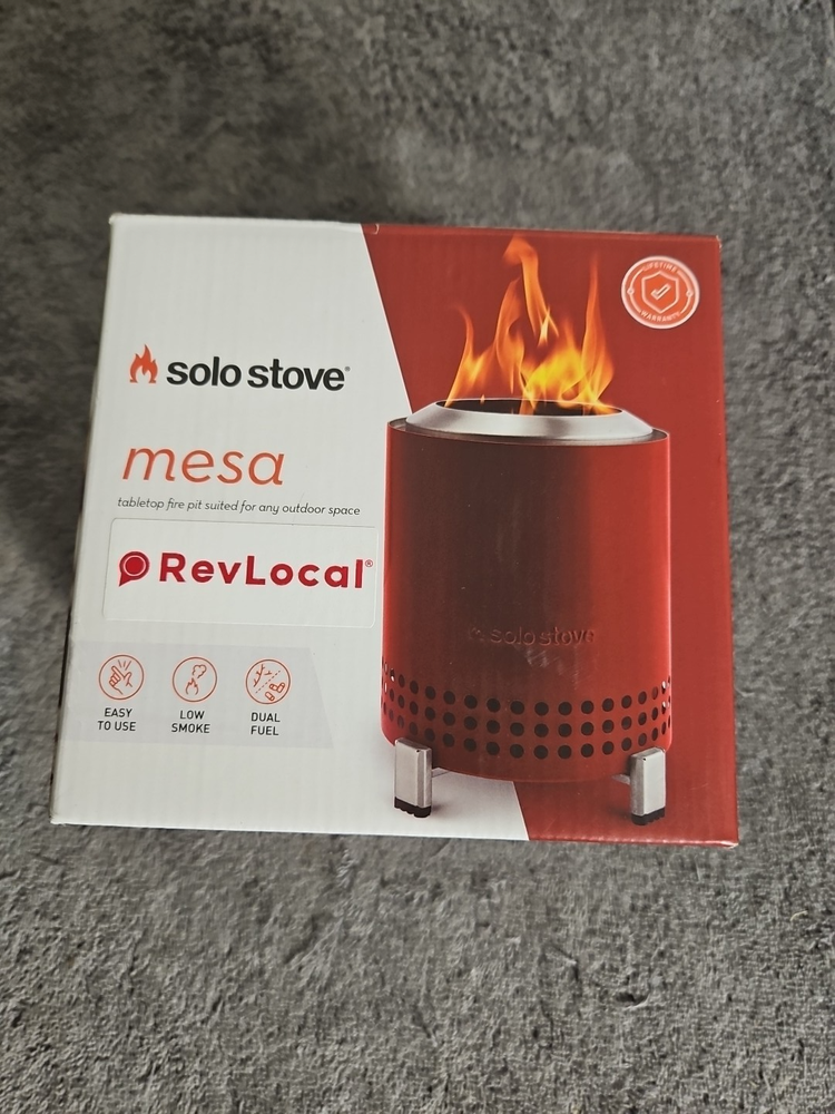 Solo Stove Mesa Tabletop Fire Pit with Stand, Low Smoke, Red New Open Box