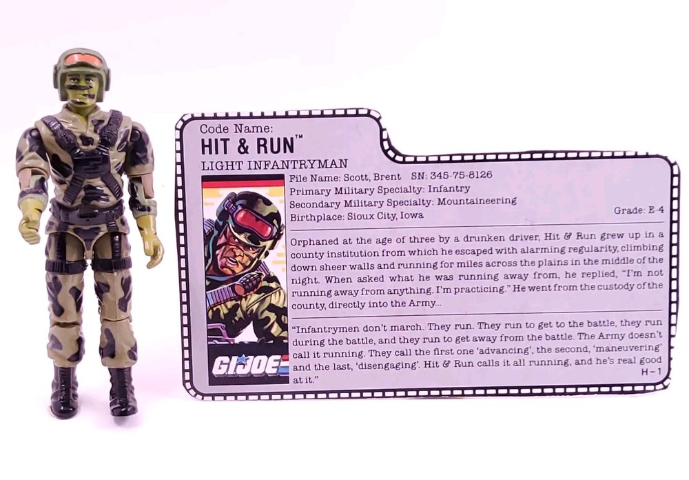 VINTAGE HASBRO 1988 G.I JOE COBRA LOOSE ACTION FIGURE HIT AND RUN