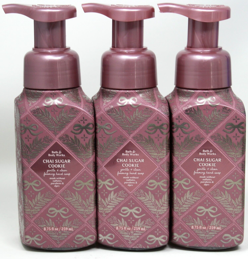Bath & Body Works Chai Sugar Cookie Gentle Foaming Hand Soap Lot of 3