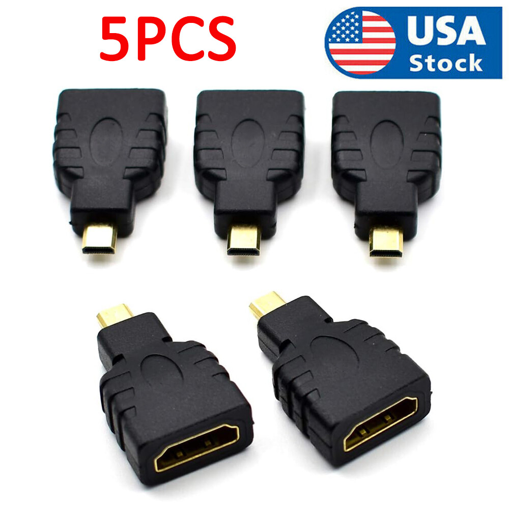 5 Micro HDMI Type D Male To HDMI Type A Female Cable Adapter Converter Connector