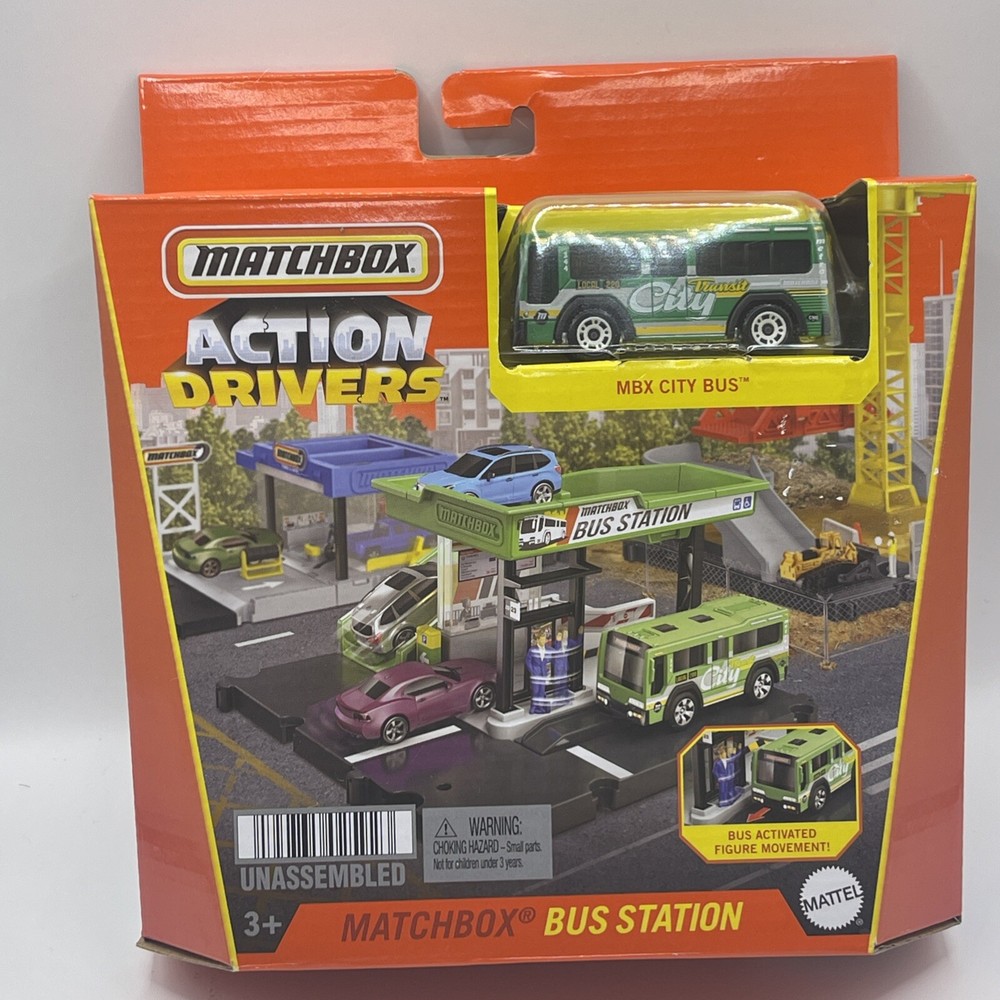 Matchbox Action Drivers Bus Station with MBX City Bus New in Box