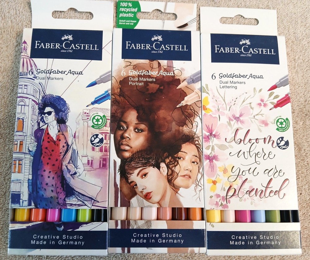 Faber-Castell Goldfaber Aqua Dual Markers Set of 3 Packs 6 Colors Each