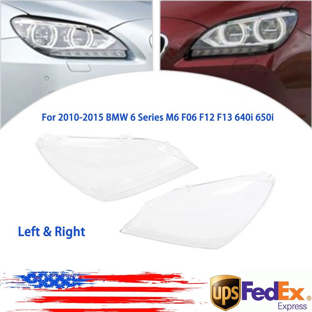 Headlight Lens Cover For BMW 6 Series M6 F06 F12 F13 640i 650i Coupe 2012-2015