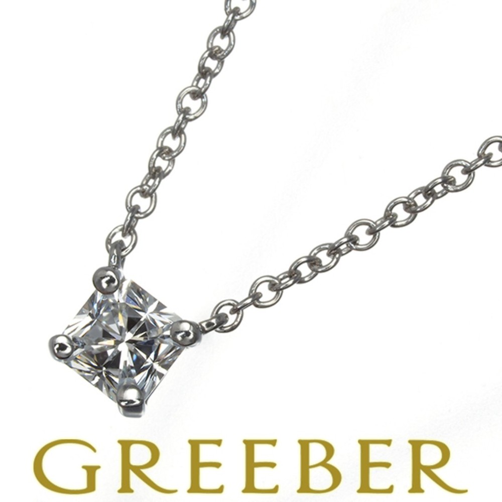 Tiffany Diamond Necklace 0.30ct F VVS1 3EX Lucida Solitaire Pt950 Certified