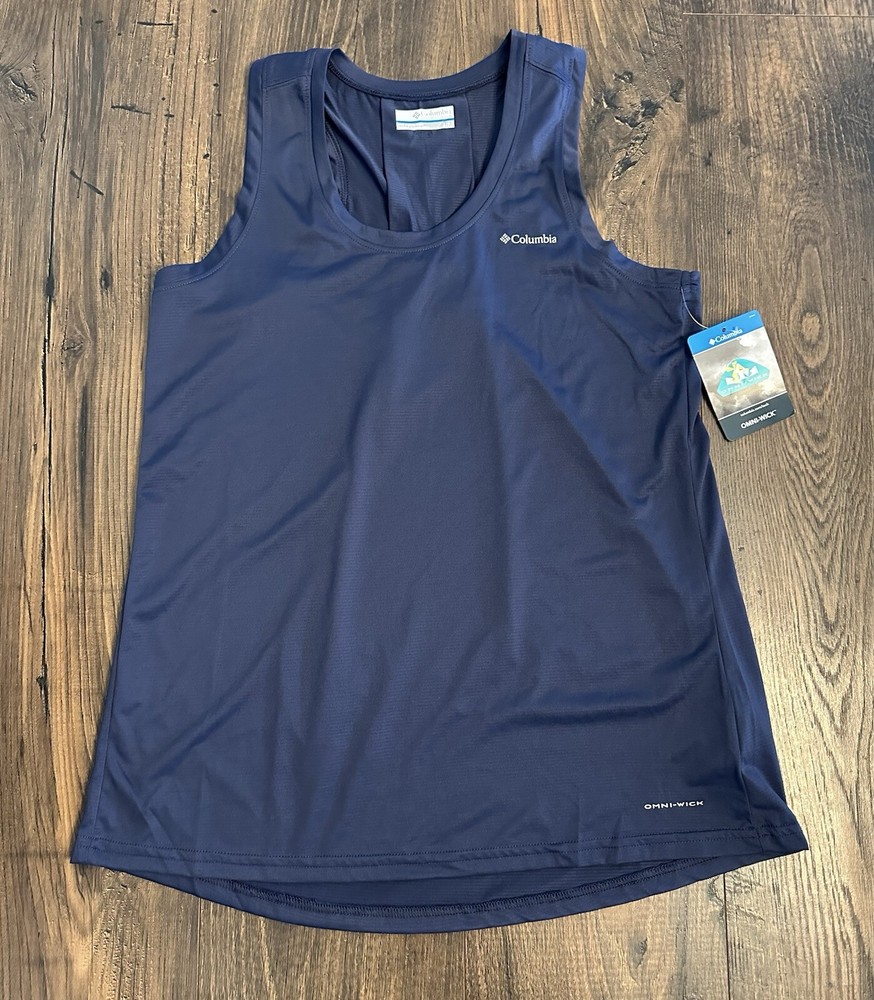 Columbia Hike Omni-Wick Tank Top Women's Small Navy Blue Sleeveless Athletic NWT