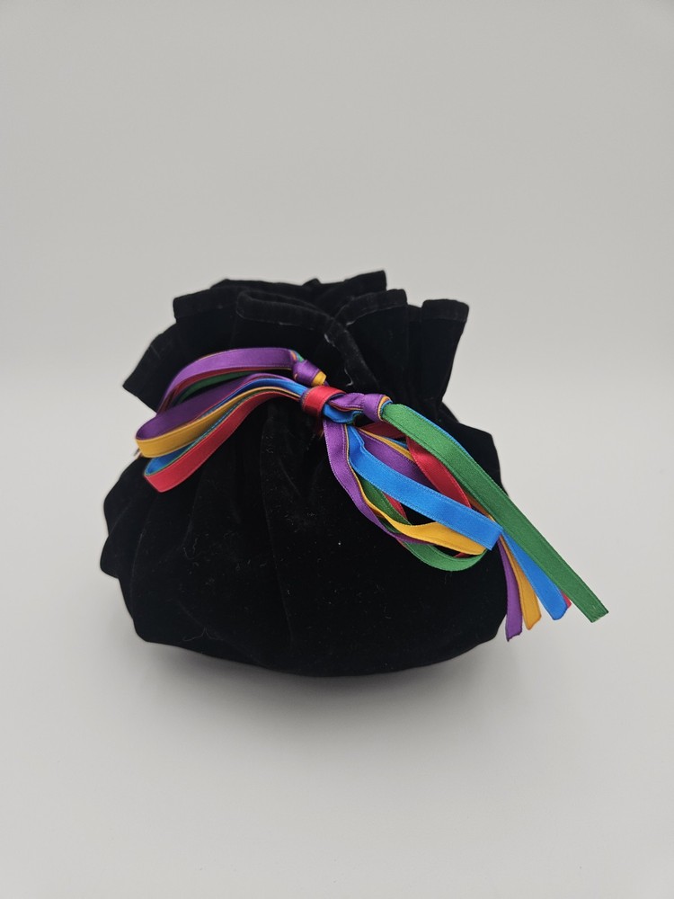 Colorful 6-Inch Velvet Rainbow Drawstring Bag