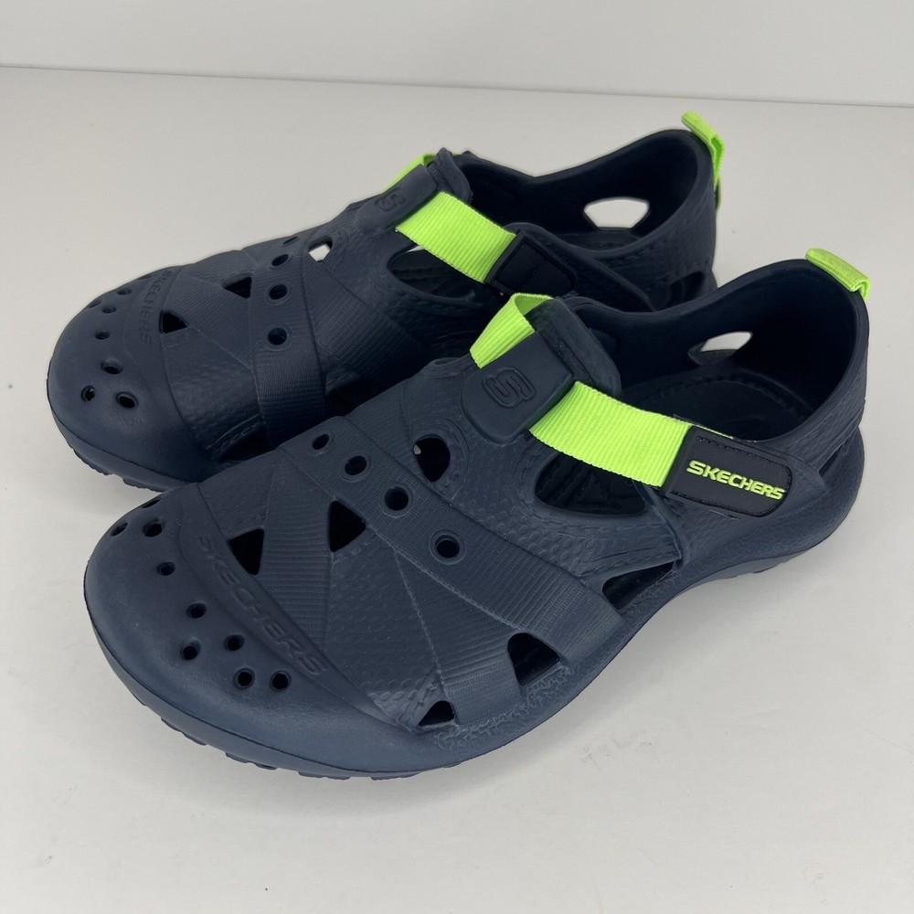 Skechers Navy Lime Unisex Youth Water Shoes Waterproof Slip-On Youth Size 2