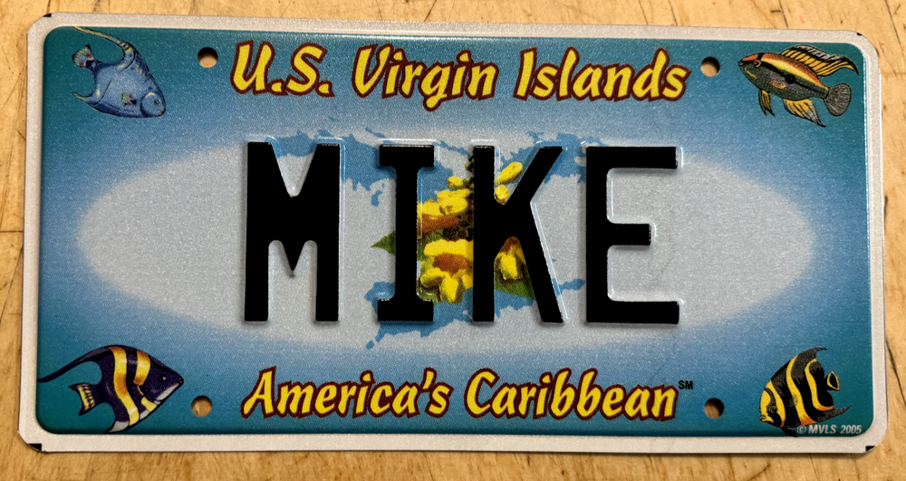 U.S. VIRGIN ISLANDS GRAPHIC VANITY AUTO LICENSE PLATE 