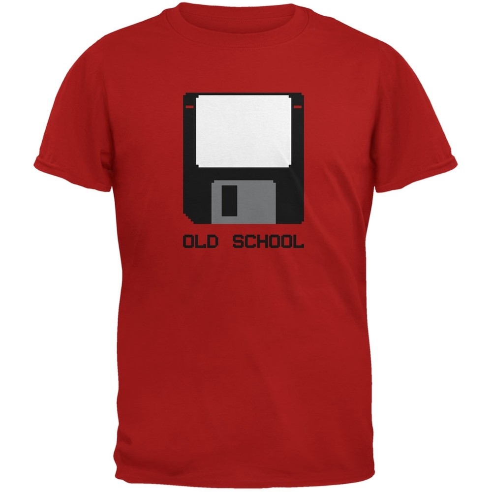 Floppy Disc Old School 8 Bit Red Adult T-Shirt