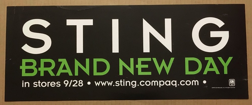 The Police STING Rare VINTAGE 1999 PROMO POSTER BANNER w/ DATE for Brand Day CD