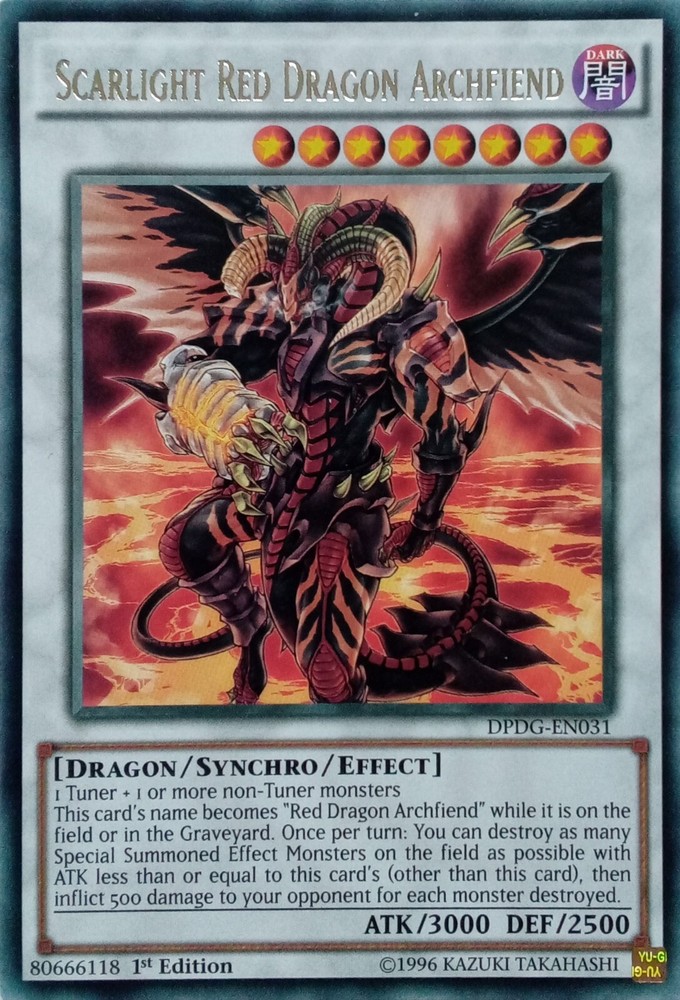 SCARLIGHT RED DRAGON ARCHFIEND RARE 1ST EDITION YuGiOh Card DPDG-EN031